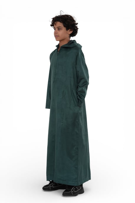 Kinderen Jongens Capuchon Eid Groene Marokkaanse Jubba Gewaad Ramadan Eid Thobe - K-HM12 - Image 4
