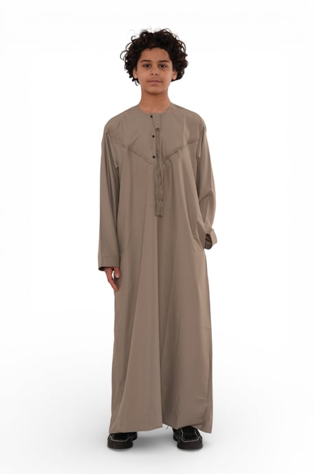 Kinderen jongens Eid Beige Marokkaanse Jubba Robe Djellaba Ramadan Eid Thobe - K-HM11 - Image 1