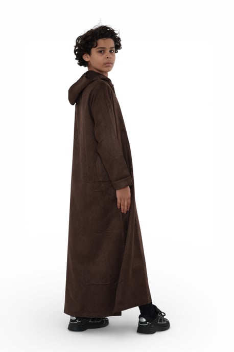 Kinderen Jongens Capuchon Eid Bruine Marokkaanse Jubba Robe Ramadan Eid Thobe - K-HM12 - Image 3