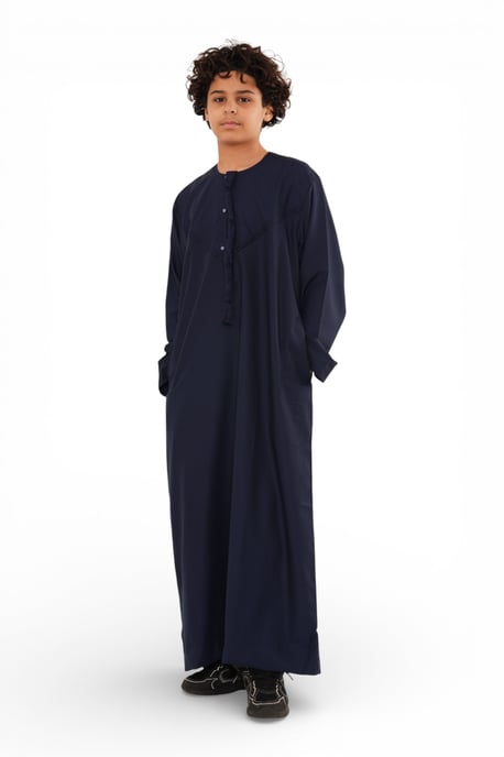 Kinderen jongens Eid marineblauw Marokkaanse Jubba gewaad Djellaba Ramadan Eid Thobe - K-HM11 - Image 2