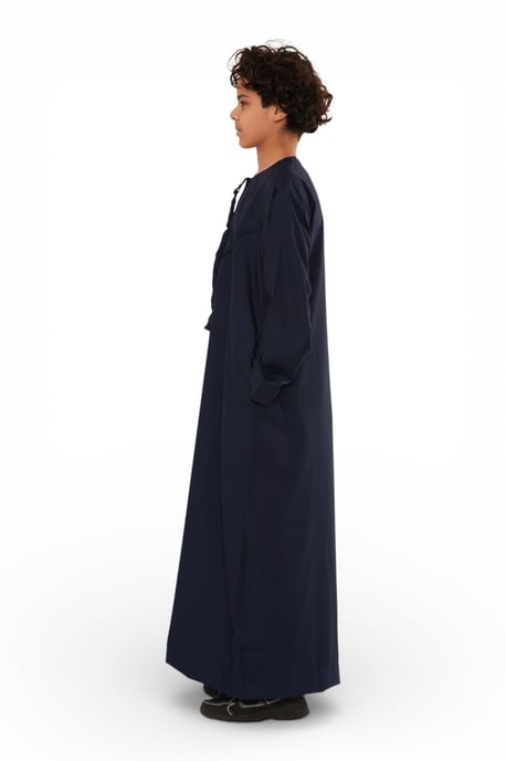 Kinderen jongens Eid marineblauw Marokkaanse Jubba gewaad Djellaba Ramadan Eid Thobe - K-HM11 - Image 3