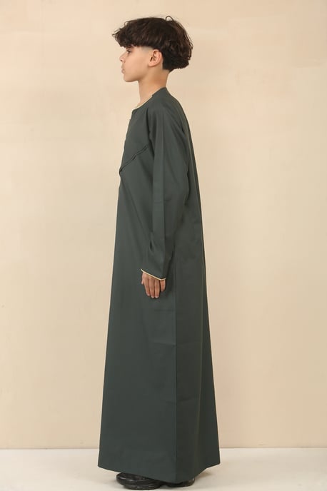 Groene Omani Eid Thobe Saudi Emirati Jubba badjas voor jongens voor kinderen - Image 2