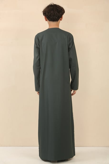 Groene Omani Eid Thobe Saudi Emirati Jubba badjas voor jongens voor kinderen - Image 3