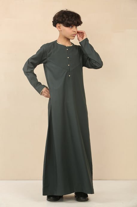 Groene Omani Eid Thobe Saudi Emirati Jubba badjas voor jongens voor kinderen - Image 4