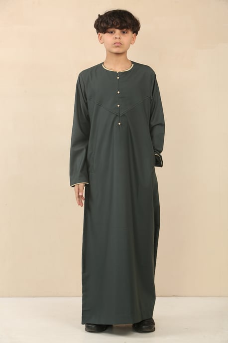 Groene Omani Eid Thobe Saudi Emirati Jubba badjas voor jongens voor kinderen - Image 5