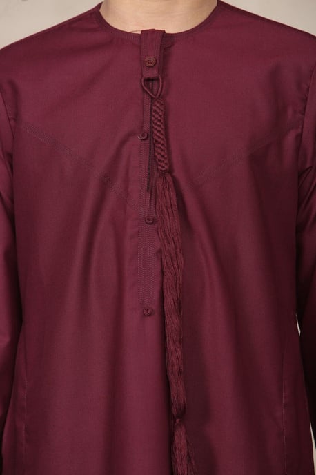 Rode Thobe voor jongens, Emirati Jubba, islamitische kleding, kaftan, Eid-kwastjes - Image 2