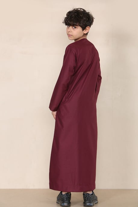 Rode Thobe voor jongens, Emirati Jubba, islamitische kleding, kaftan, Eid-kwastjes - Image 3