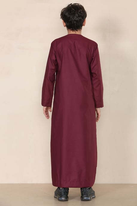 Rode Thobe voor jongens, Emirati Jubba, islamitische kleding, kaftan, Eid-kwastjes - Image 4