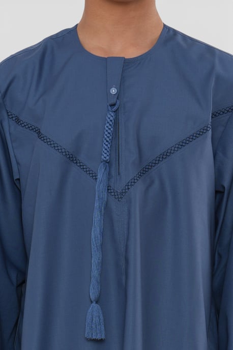 Kinderen jongens Eid blauwe Marokkaanse Thobe gewaad Djellaba Ramadan Eid Jubba- K-HM10 - Image 4