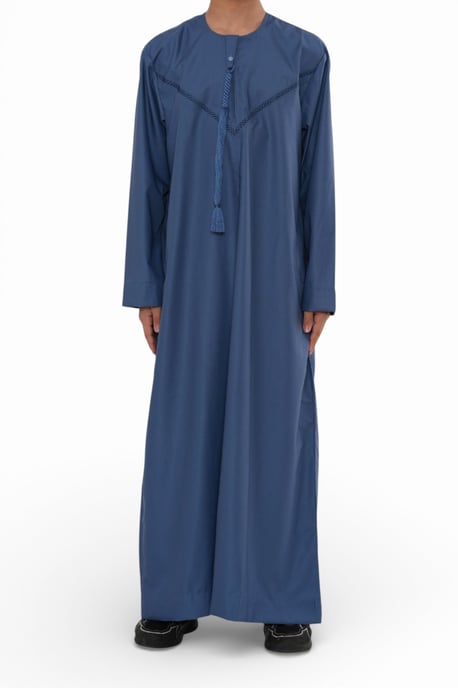 Kinderen jongens Eid blauwe Marokkaanse Thobe gewaad Djellaba Ramadan Eid Jubba- K-HM10 - Image 5
