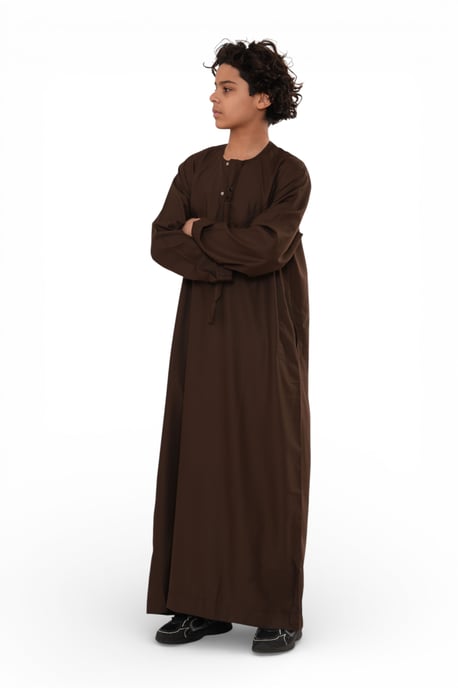 Kinderen jongens Eid bruin Marokkaanse Jubba gewaad Djellaba Ramadan Eid Thobe - K-HM11 - Image 2