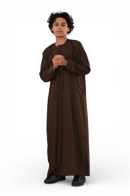 Kinderen jongens Eid bruin Marokkaanse Jubba gewaad Djellaba Ramadan Eid Thobe - K-HM11 - Image 3