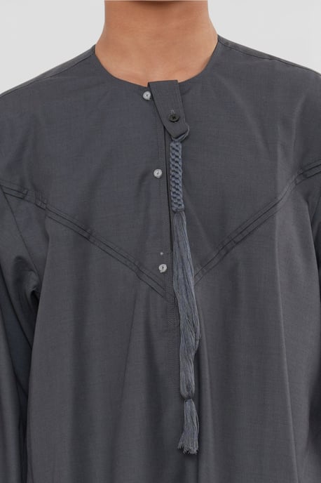 Kinderen jongens Eid grijze Marokkaanse Jubba gewaad Djellaba Ramadan Eid Thobe - K-HM11 - Image 5