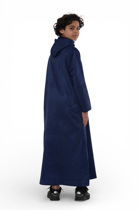 Kinderjongens Jubba met capuchon voor Eid, marineblauwe Marokkaanse Jubba-robe voor Ramadan - K-HM12 - Image 5