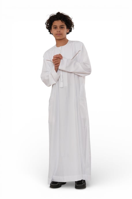 Kinderen jongens Eid witte Marokkaanse Thobe gewaad Djellaba Ramadan Eid Jubba- K-HM10 - Image 2
