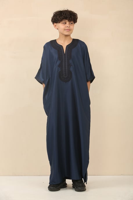 Kinderjongens blauwe Marokkaanse Thobe Djellaba Jubba Robe Eid - Image 1