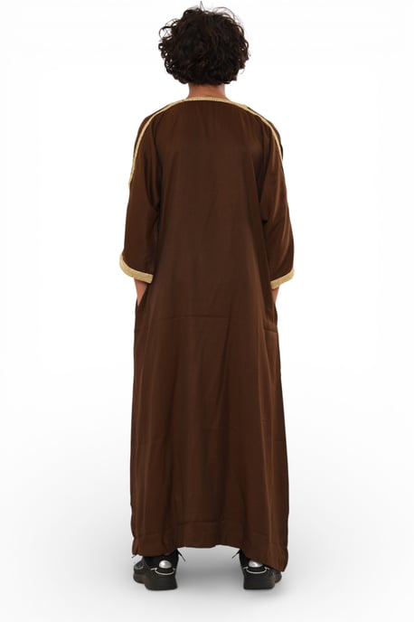 Kinderen jongens Ramadan bruin Marokkaanse Thobe gewaad Djellaba Gandoura Eid Jubba- K-HM67 - Image 4