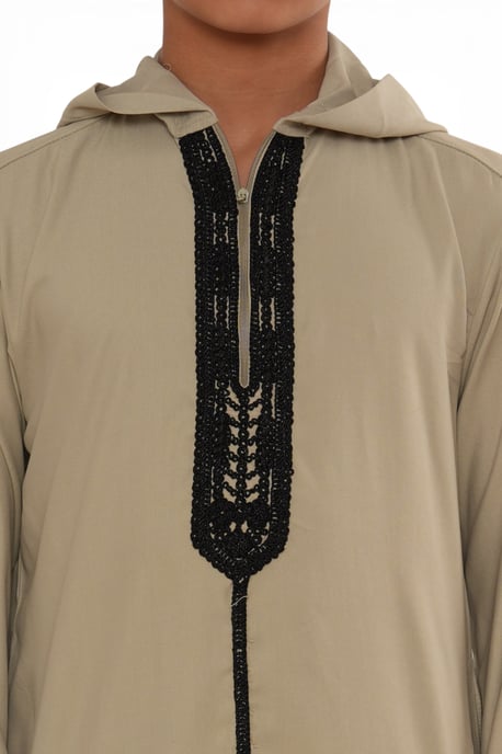Kinderen jongens grijze Eid hooded Marokkaanse Thobe gewaad Djellaba Ramadan Jubba- K-HM3 - Image 5
