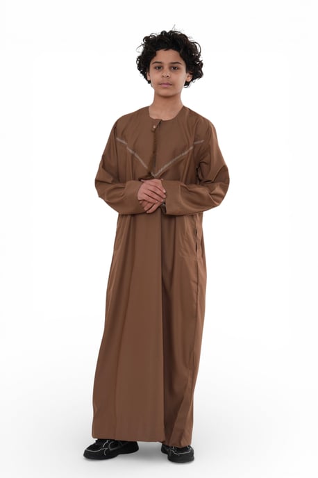 Kinderen jongens Eid Camel Brown Marokkaanse Thobe Robe Djellaba Ramadan Eid Jubba- K-HM10 - Image 2