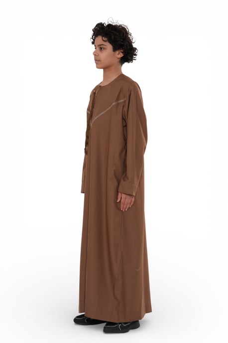Kinderen jongens Eid Camel Brown Marokkaanse Thobe Robe Djellaba Ramadan Eid Jubba- K-HM10 - Image 3