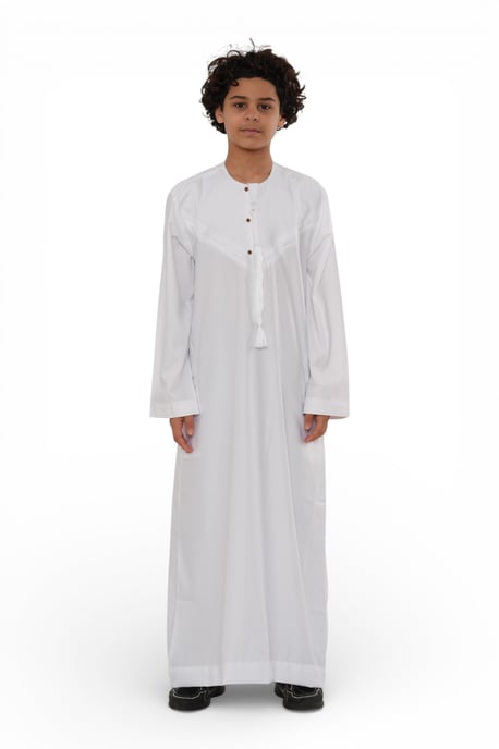 Kinderen jongens Eid witte Marokkaanse Jubba gewaad Djellaba Ramadan Eid Thobe - K-HM11 - Image 1
