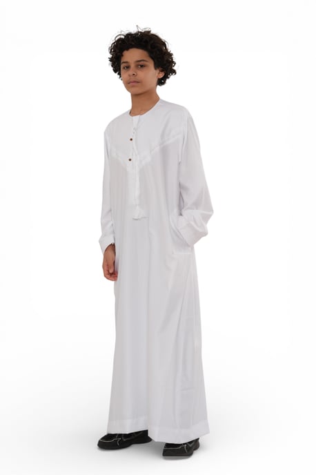 Kinderen jongens Eid witte Marokkaanse Jubba gewaad Djellaba Ramadan Eid Thobe - K-HM11 - Image 2