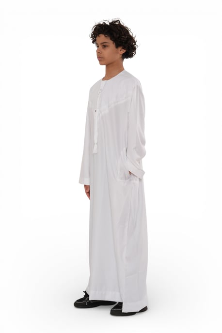 Kinderen jongens Eid witte Marokkaanse Jubba gewaad Djellaba Ramadan Eid Thobe - K-HM11 - Image 4