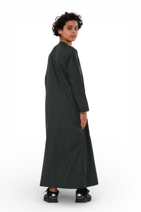 Kinderen Jongens Ramadan Olijfgroen Marokkaanse Jubba Robe Djellaba Eid Thobe - K-TT-006 - Image 5