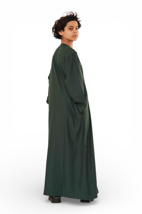 Kids Boys Eid Green Moroccan Thobe Robe Djellaba Ramadan Eid Jubba- K-HM10 - Image 3