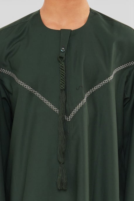 Kids Boys Eid Green Moroccan Thobe Robe Djellaba Ramadan Eid Jubba- K-HM10 - Image 5