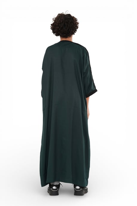 Kid's Boys Green Moroccan Thobe Jubba Robe Eid Djellaba Gandoura - K-HM62 - Image 4