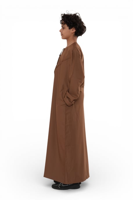Kinderen jongens Eid Camel Brown Marokkaanse Jubba Robe Djellaba Ramadan Eid Thobe - K-HM11 - Image 2