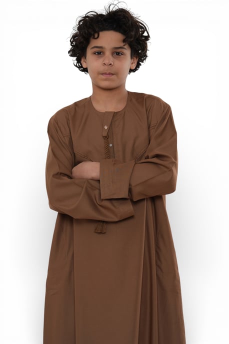 Kinderen jongens Eid Camel Brown Marokkaanse Jubba Robe Djellaba Ramadan Eid Thobe - K-HM11 - Image 5