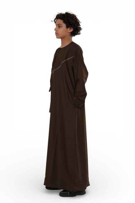 Kinderen jongens Eid bruin Marokkaanse Thobe gewaad Djellaba Ramadan Eid Jubba- K-HM10 - Image 3