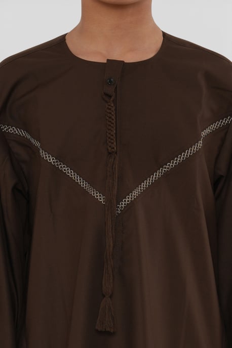 Kinderen jongens Eid bruin Marokkaanse Thobe gewaad Djellaba Ramadan Eid Jubba- K-HM10 - Image 5