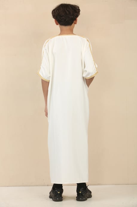 Kinderjongens witte Marokkaanse Thobe Djellaba Jubba Robe Eid - Image 3