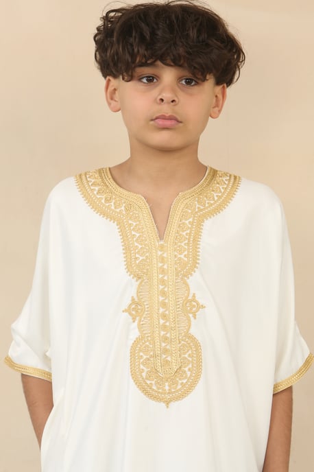 Kinderjongens witte Marokkaanse Thobe Djellaba Jubba Robe Eid - Image 5