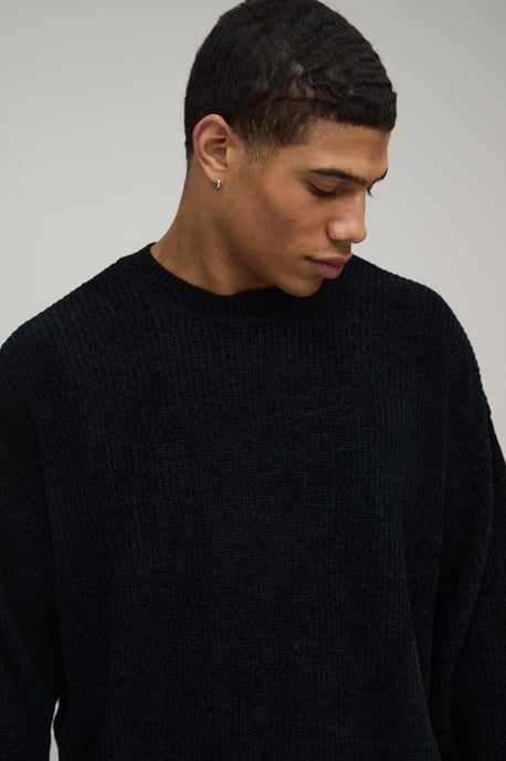 Oversized Boxy Chenille Knitted Jumper - Image 2