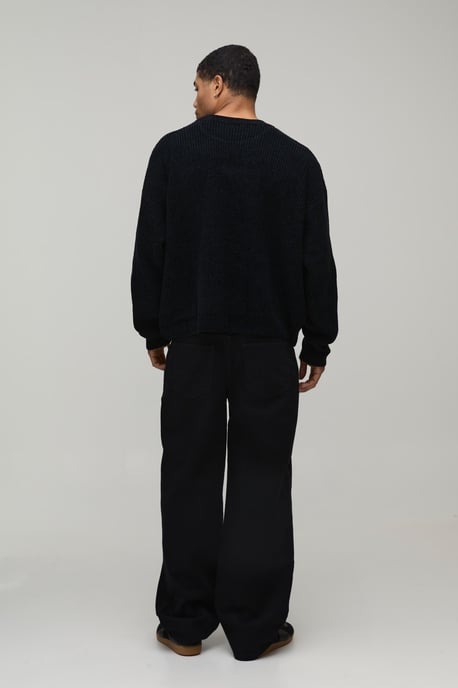 Oversized Boxy Chenille Knitted Jumper - Image 3
