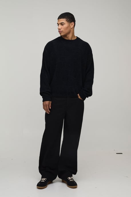 Oversized Boxy Chenille Knitted Jumper - Image 4