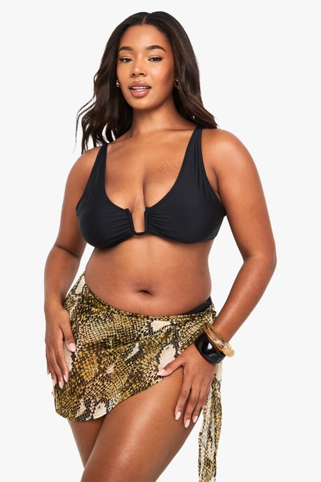 Plus Beachwear Essentials Snake Print Mini Sarong - Image 1