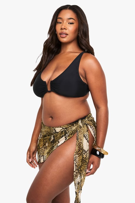 Plus Beachwear Essentials Snake Print Mini Sarong - Image 3