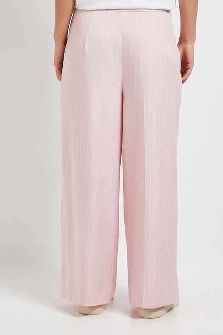 Petite Wide Leg Full Length Pinstripe Trouser - Image 3