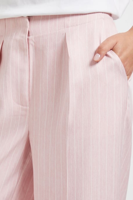 Petite Wide Leg Full Length Pinstripe Trouser - Image 4