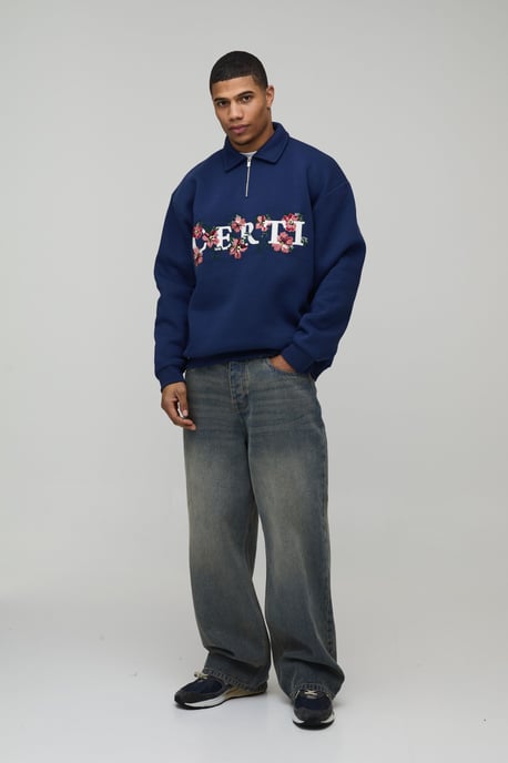 Certi Embroidered Quarter Zip Sweatshirt - Image 4