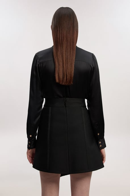 Figure Form Bandage Asymmetric Mini Skirt - Image 3
