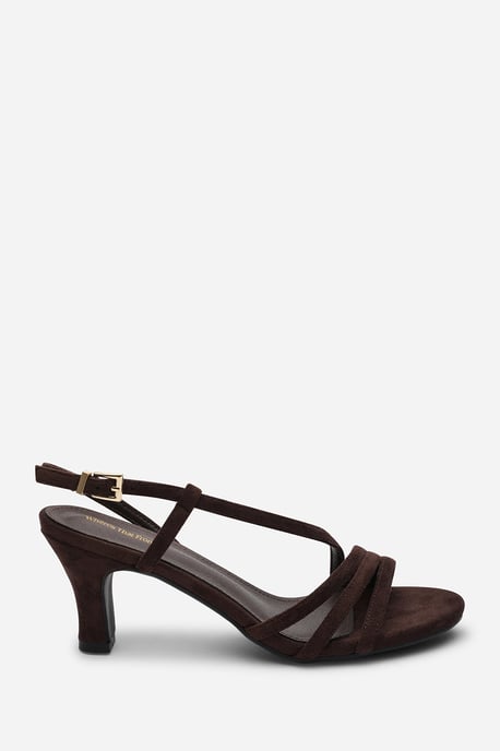 Where's That From Womens Mykonos Multi Strap Slingback Suede Low Block Heel - Image 2