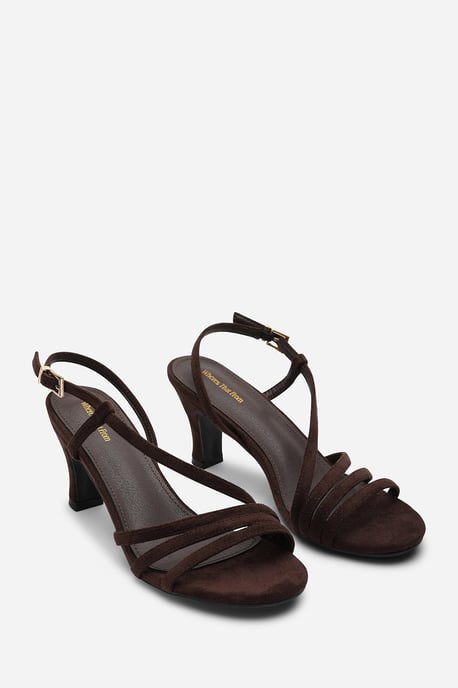 Where's That From Womens Mykonos Multi Strap Slingback Suede Low Block Heel - Image 4