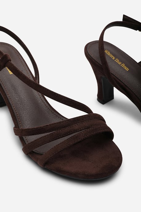 Where's That From Womens Mykonos Multi Strap Slingback Suede Low Block Heel - Image 5