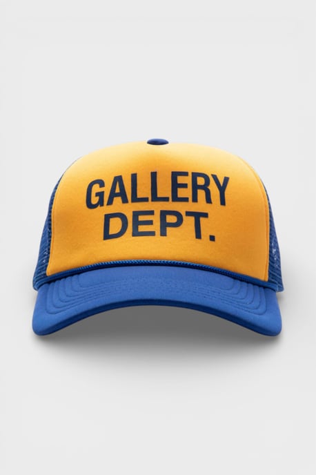 Gallery Dept. GD Logo Trucker Cap Yellow and Navy - Image 2